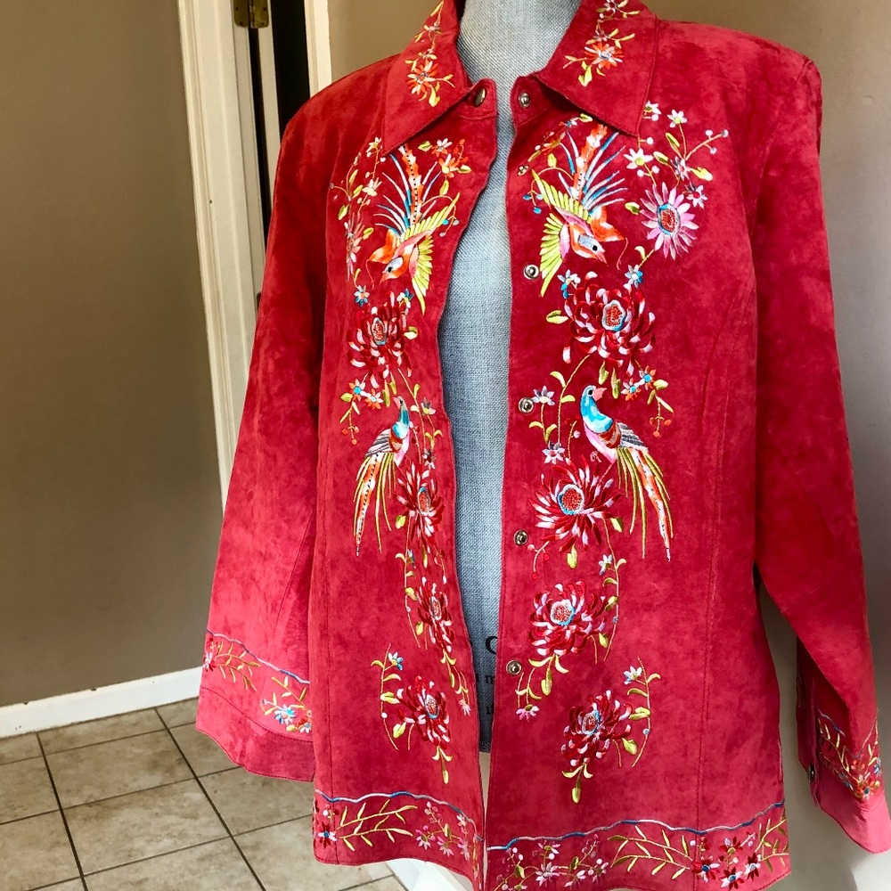 Avanti Suede Jacket With Embroidered SZ 1X